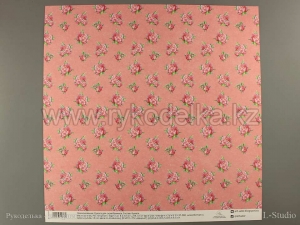 Бумага для скрапбукинга. Розовый ситец. 30,5х30,5см.