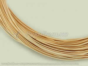 Канитель жесткая 1мм. Розовое золото. 50см.