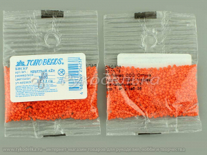 Бисер японский TOHO. 15/0. Оранжево-красный (50). Непрозрачный. 5гр.