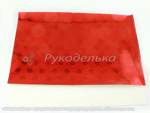 Кожзам 20х15см. Голографик. Горох. Красный
