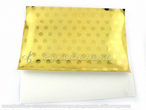 Кожзам 22х15см. Голографик. Горох. Золото
