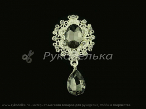 Серединка ювелирная с подвеской. Графит.