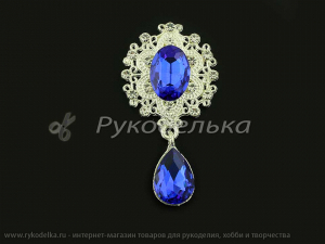 Серединка ювелирная с подвеской. Синяя.