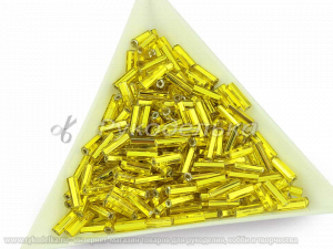 Бисер чешский Preciosa. Стеклярус 3". Желтый (87010) TSL 10гр