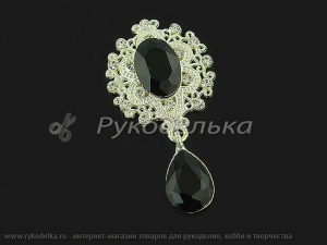 Серединка ювелирная с подвеской. Черная.