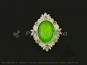 Серединка ювелирная 32х26мм. Зеленая №4.