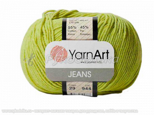 Пряжа YarnArt. Jeans 50гр. Оливка золотистая (29).