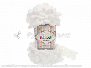 Пряжа Alize Puffy. 100гр. Белый (55)