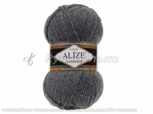 Пряжа Alize Lana Gold. 100гр.  Средне-серый (182)