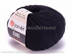 Пряжа YarnArt. Jeans 50гр. Черный (53).