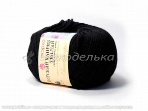 Пряжа Пехорка. Детский каприз теплый. 50гр. Черный (02).