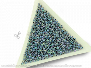 Бисер чешский Preciosa 10/0. Серый (57549) . Жемчужный радужный. ARCL 10гр