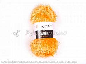 Пряжа YarnArt. Samba (травка) 100гр. Оранжевый неон (7).
