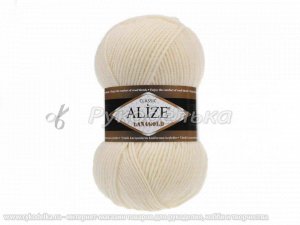 Пряжа Alize Lana Gold. 100гр.  Кремовый (001)