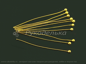 Пины. Шарик. Золото. 35мм. 10шт.