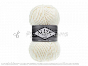 Пряжа Alize Superlana Maxi. 100гр. Молочный (62)
