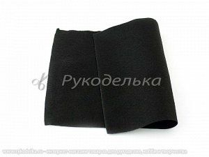 Фетр мягкий  1мм. Черный. 20х30см.