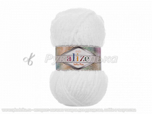 Пряжа Alize Softy Plus. 100гр. Белый (55)