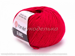 Пряжа YarnArt. Jeans 50гр. Красный темный (51).