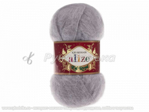 Пряжа Alize Mohair Kid Royal. 50гр. Серый светлый (52)