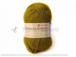 Пряжа Пехорка. Детская новинка 50гр. Золотистая олива (33)