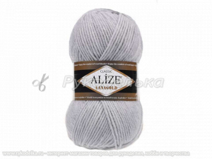 Пряжа Alize Lana Gold. 100гр. Пепельный (684)
