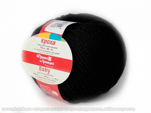 Пряжа троицкая. Кроха. 50гр. Черный (02)