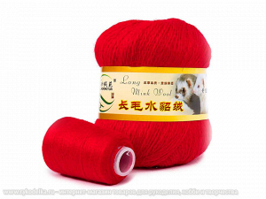 Пряжа Mink Wool. Пух норки. 50гр. Красный (16)