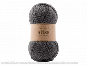 Пряжа Alize Wooltime. 100гр. Серый темный (182)