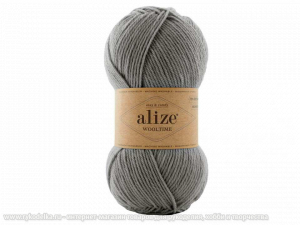 Пряжа Alize Wooltime. 100гр. Серый (021)