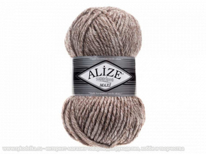 Пряжа Alize Superlana Maxi. 100гр. Молочно-коричневый жаспе (803)