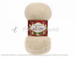 Пряжа Alize Mohair Kid Royal. 50гр. Молочно-бежевый (67)