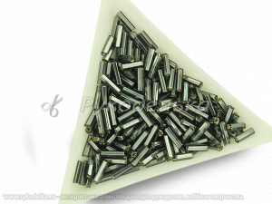Бисер чешский Preciosa. Стеклярус 3". Серый (47010) TSL 10гр