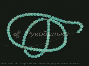 Бусины. Снежный кварц. 4мм. Небесно-голубой. Нить