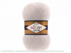 Пряжа Alize Angora Real 40. 100гр. Слоновая кость (599)