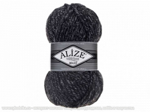 Пряжа Alize Superlana Maxi. 100гр. Антрацит жаспе (800)