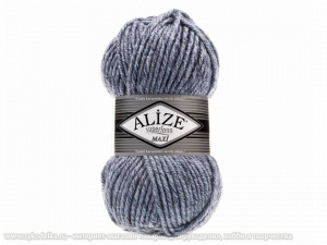 Пряжа Alize Superlana Maxi. 100гр. Синий жаспе (806)