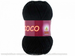 Пряжа Vita. Сосо. Черный (3852). 50гр.