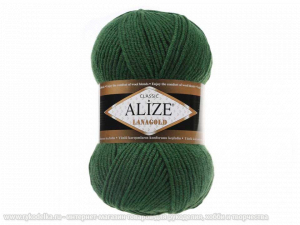 Пряжа Alize Lana Gold. 100гр. Зеленая трава (118)