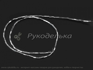 Бусины. Гематит серебристый. Брус 1,5х3,5мм. Нить.