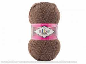 Пряжа Alize Superwash. 100гр. Коричневый  меланж (240)