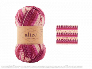 Пряжа Alize Wooltime. 100гр. Розовый-молоко (11020)