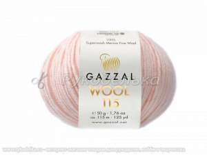 Пряжа Gazzal Wool 115 мериносовая 50гр. Персик светлый (3308)