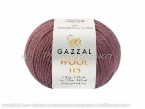 Пряжа Gazzal Wool 115 мериносовая 50гр. Коричневый (3312)