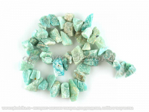 Бусины. Амазонит. Кристалл 10-15мм. Нить.