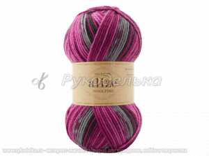 Пряжа Alize Wooltime. 100гр. Розовый-серый (11018)