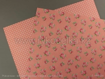 Бумага для скрапбукинга. Розовый ситец. 30,5х30,5см.