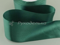 Лента атласная. Темно-зеленая №62.  50мм
