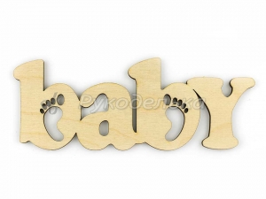 Надпись из фанеры. baby. 15см.