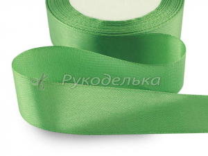 Лента атласная. Зеленая №167. 25мм.